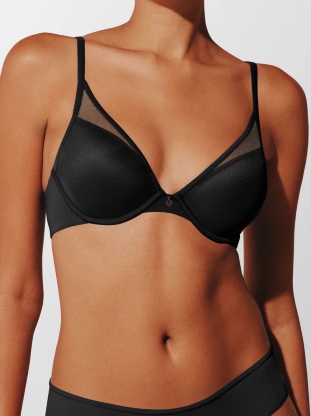 ThirdLove 24/7 Classic Contour Plunge Bra Sz 34C Black